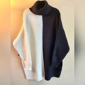 Eloquii Black and White Crewneck Dress